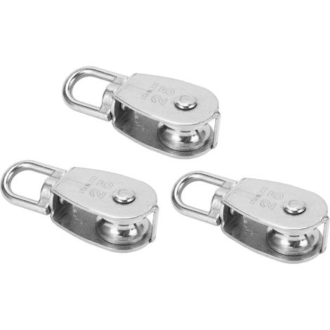 Poulie simple 150KG 330LB Roulement U Rotatif 360° Acier Inoxydable Lot de 3 Réas (1/5)