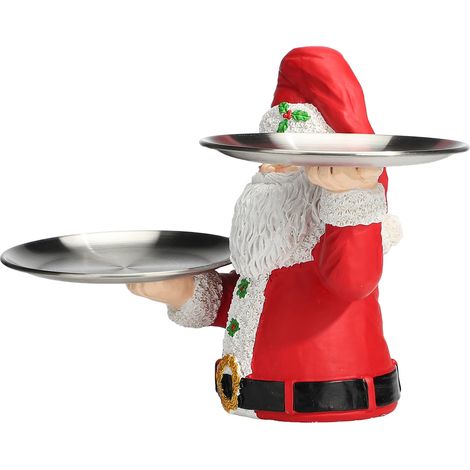 Tray Personnage de Pere Noel et Bonhomme Neige, Support Gouttes Resine, Decoration Festive (1/5)