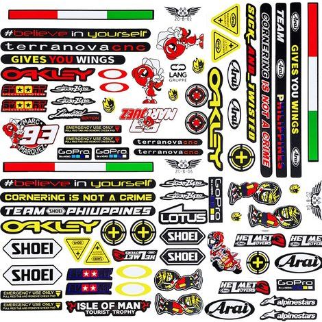 Bögen Vinylaufkleber, Rennsport-Design, PVC-Material, für Motorrad, Fahrrad, Helm (1/5)
