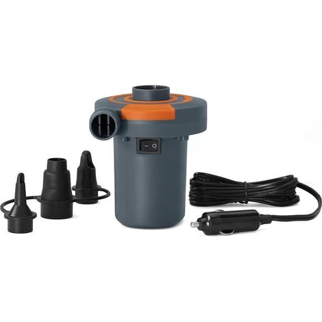TrAdE Shop Traesio - Pompa Di Gonfiaggio Elettrica 3 Adattatori Per Valvole Accendisigari 12v 62144 - (1/5)