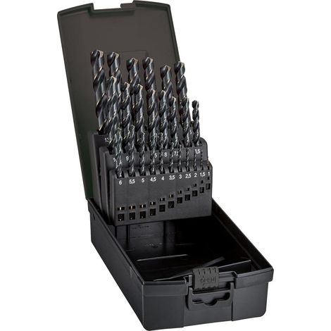 Fortis Spiralbohrer-Set DIN338 HSS bronce 1,0-13,0mm + Kernlochbohrer (1/5)