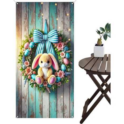 Easter Banner 90 x 180 cm wasserdichter Hasen Hintergrund (1/5)