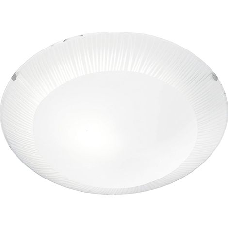 Trio Leuchten Trio 603100100 Plafoniera, Bordo Linee Chiare, Vetro Bianco (1/2)
