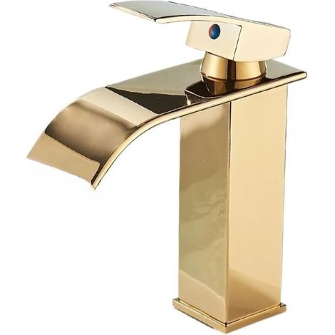 WASCHTISCHARMATUR Einzigen Griff Mixer Heißes Kaltes, Niedrig, Gold