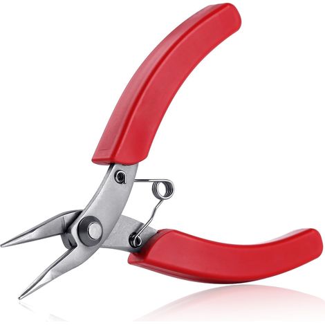 Pince à bec long 11,4 cm Mini pour la fabrication de bijoux avec mâchoires lisses Pince à chaîne (1/5)