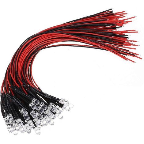 Ampoule LED ronde précâblée compatible avec éclairage, 50 LED rouges clignotantes (1/5)