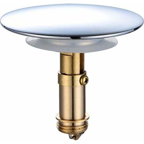 Bonde clic-clac pop-up 66 mm pour lavabo de salle de bain, lavabo de cuisine, lavabo de salle de bain, bouchon en laiton massif plaqué chrome (1/5)