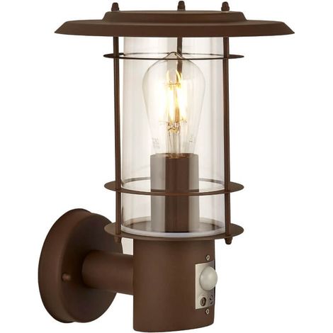 Searchlight Edgeware Applique murale d'extérieur et de porche, capteur brun rouille IP44 (1/3)