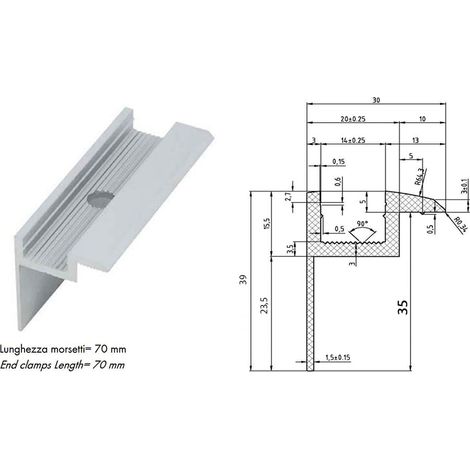 Étau pour la fixation des panneaux photovoltaïques hauteur/épaisseur 35 mm (1/3)