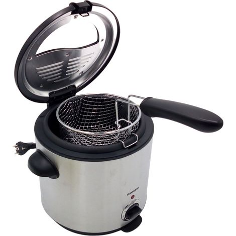 Melissa Edelstahl Fritteuse 1,5 Liter Drehregler Sichtfenster Friteuse Frittöse (1/2)