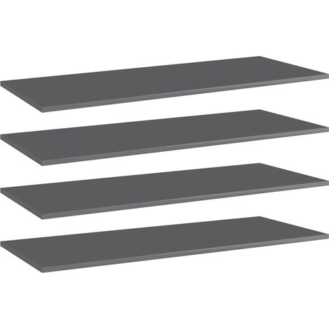 vidaXL Panneaux bibliothèque 4pcs Gris brillant 100x40x1,5cm Aggloméré