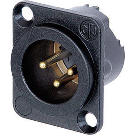 XLR embase mâle, contacts droits Neutrik NC3MD-LX-B Nombre de pôles: 3 noir 1 pc(s) D21887 (1/2)