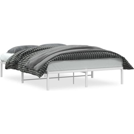 Maison Exclusive - Bettgestell Metall Weiß 160x200 cm