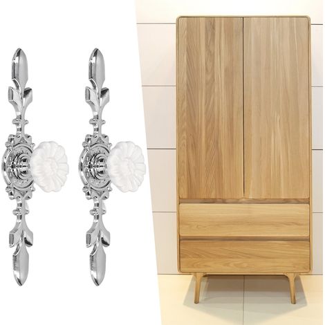 2 Sets/Verkauf von Schranktürgriffen, Schubladengriffen, Schuhschrankgriffen, weiße Zinklegierungsgriffe, Magnolienblüten-Stil 1088D. (1/5)