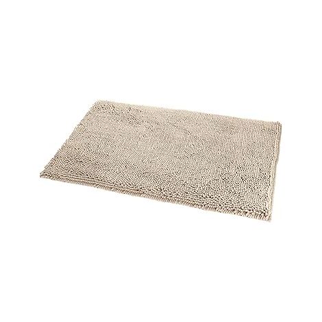 Tapis de bain Basics en microfibre à poils longs, antidérapant, 0,33 x 0,5 m, beige (1/5)