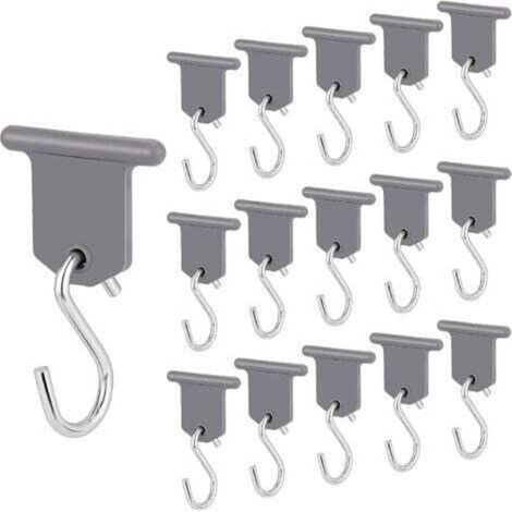 16 Paires Crochet Auvent Camping Car Accessoires Auvent RV Crochet en Forme de S Facile a Installer pour Camping Car Caravane Fournitures Intérieures Extérieures Tente de Noël (Gris) (1/5)