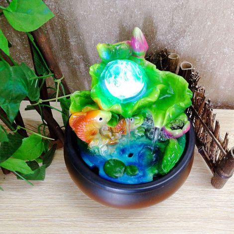 Mini fontaine de bureau Feng Shui Poisson porte-bonheur Décoration de bureau pour la maison (Prise UE 220-240V) (1/5)