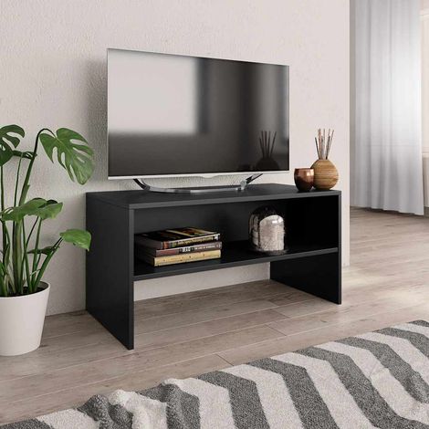 Meuble TV pour Salon - Armoire TV Noir 80 x 40 x 40 cm Aggloméré BV175361 - BonneVie (1/5)