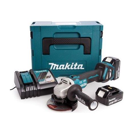 SMERIGLIATRICE ANGOLARE BATTERIA DGA513RTJ MAKITA  MM 125 VOLT 18X2 AH 5,0 + VALIGIA