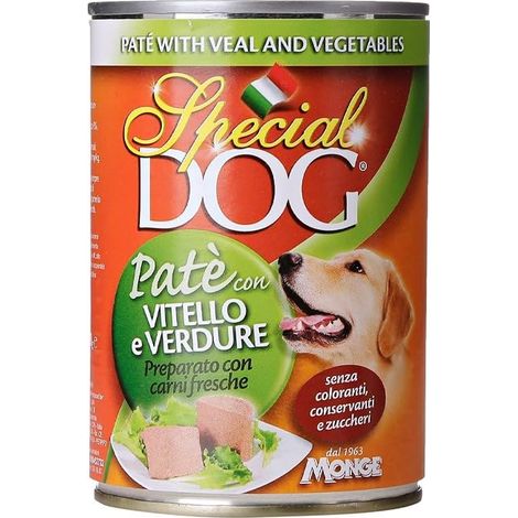 PATE' PER CANI 'SPECIAL DOG' vitello e verdure - gr 400- 24 pezzi - MONGE