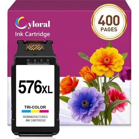 CL-576XL Couleur pour Pixma TR4750i TR4751i TR4755i TR4756i TS3550i TS3551i TS3750i TS3751i TS3752i Cartouche d'encre Remplacement pour Canon Cartouche 575 576 Imprimante (1/5)
