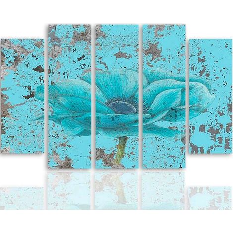 Tableau fleur bleue - 150 x 100 cm