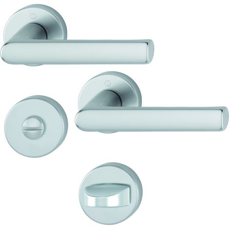 HOPPE® Drückergarnitur mit Rosetten Hamburg 1700/42KB/42KBS, Aluminium, 11907940