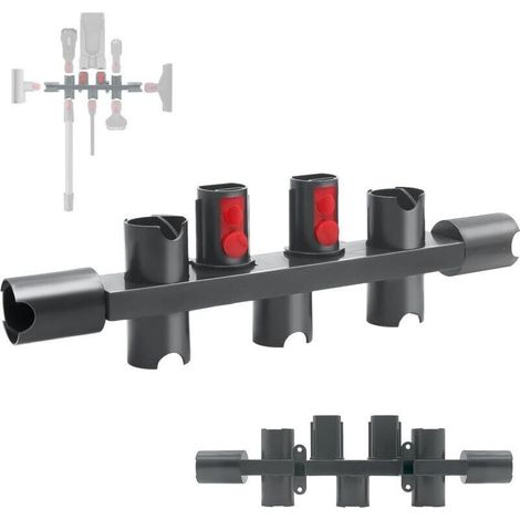 Support Accessoire pour Dyson Aspirateur, Support Vertical Amovible, Capacité de Charge Ultra Forte, 9 Adaptateurs Intégrés, Adapté pour Dyson V7/V8/V10/V11/V15 (noir) (1/4)