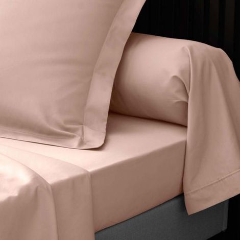 Drap plat en percale de coton 180 x 290 cm nude (1/3)