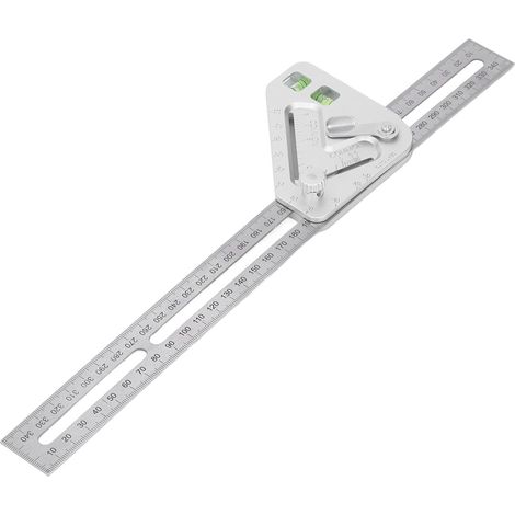 Versilberter, verschleißfester, flexibler dreieckiger Schreinerwinkel mit Wasserwaage (1/5)