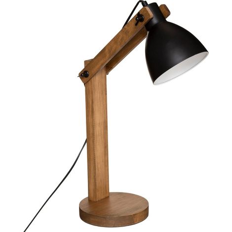 Lampada ad arco cuba in pino nero h56cm - Atmosphera créateur d'intérieur
