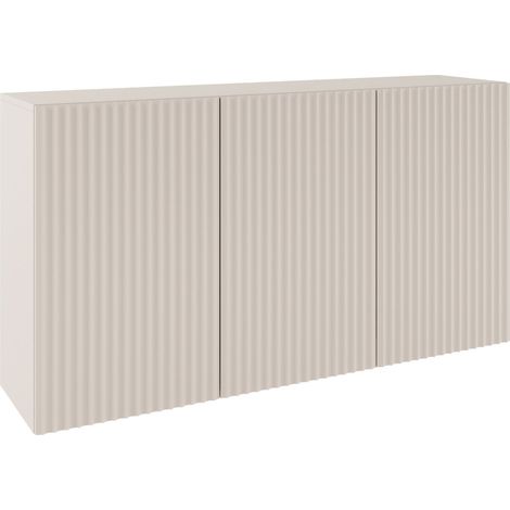 Selsey Sunds – Sideboard mit geriffelten Lamellenfronten, 3-türig, Kaschmirbeige, 150 cm