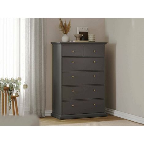 Dmora - Cajonera Gaetana, Cómoda multiusos, Cómoda de dormitorio, Gabinete con cajones, 96x49 h139 cm, Gris (1/5)