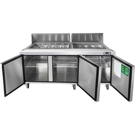 Saladette Réfrigérée 3 Portes 600 L - 18 Bacs GN 1/6 - Atosa (1/4)