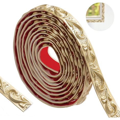 Moulure Murale Flexible 300cm - Autocollant Décoratif Imperméable Or Champagne, 2cm (1/5)