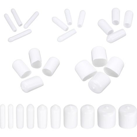 50Pcs Embout Caoutchouc 1.5mm 3mm 6mm 12.5mm 25mm Cache Vis Blanc Protection Rond pour Boulon, Tuyau de Plomberie (1/5)