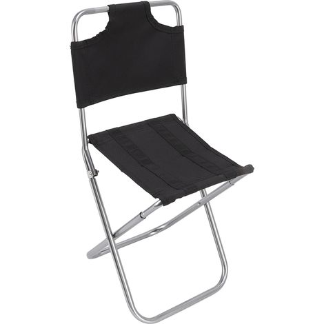 Chaise pliante portable en tissu respirant avec petit dossier, idéale pour la pêche, le camping, les barbecues et la randonnée. (1/5)