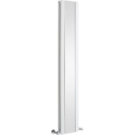 Hudson Reed – Radiateur vertical en acier blanc 160 x 26,5 cm – Miroir intégré – Puissance 789W – Garantie 20 ans – Normes BS EN 442 (1/5)