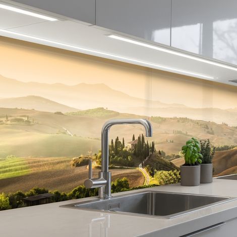 Kitchen Splashback Landscape - Tuscany - Morning light 300x80 cm (1/5)