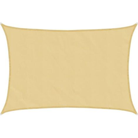Voile d'ombrage sable 2,5 x 2 m 100 % polyester oxford - Voile ombrage protection UV terrasse balcon jardin (1/5)