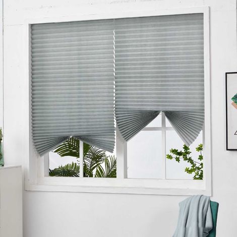 Store Vénitien Plissé - Rideau Intérieur Pour Fenêtre - 90 x 150 cm - Noir - Polyester - 1 Pièce (1/5)