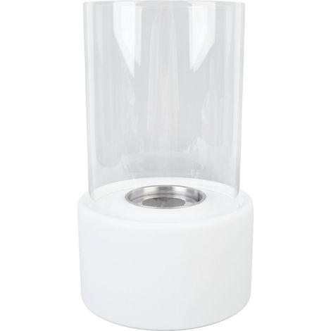 Cheminée de table portable sans fumée, idéale pour l'intérieur et l'extérieur, couleur blanche. (1/5)