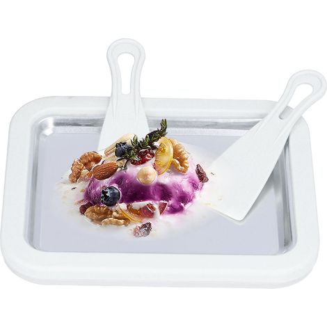 Máquina inalámbrica para hacer helados instantáneos, yogur helado en miniatura y rollos de fruta, para uso doméstico, color blanco, ABS y acero inoxidable 304, 800 g, con 2 espátulas. (1/5)