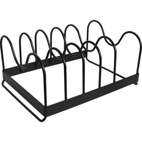 Avec 5 Fentes Support Planche a Decouper Noir Rangement Couvercle Casserole Tiroir Cuisine Range Assiette Placard Porte Couvercle Casserole (1/5)