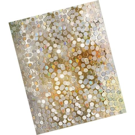 Film pour Surfaces Vitrées Planes et Propres à Découper en PVC à Motif à Points, Adhésif Statique sans Colle, Effet Visuel Arc-en-Ciel 3D pour Porte Vitrée (1/5)