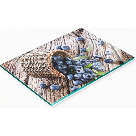 Tabla de cortar decorativa de cristal para cocina, cesta para arándanos, 80x52 cm (1/5)