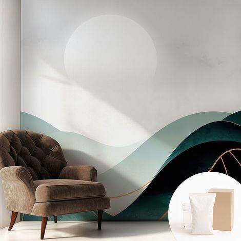 Tapete Vliestapete mit Kleber - abwaschbar - Arbeitszimmer - Esszimmer- Top Qualität Scheinbare Ruhe 250x250 cm (1/5)