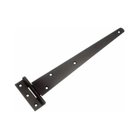 One Stop DIY Lot de 3 charnières à sangle en T pour porte, portail, abri de jardin Noir 25,4 cm