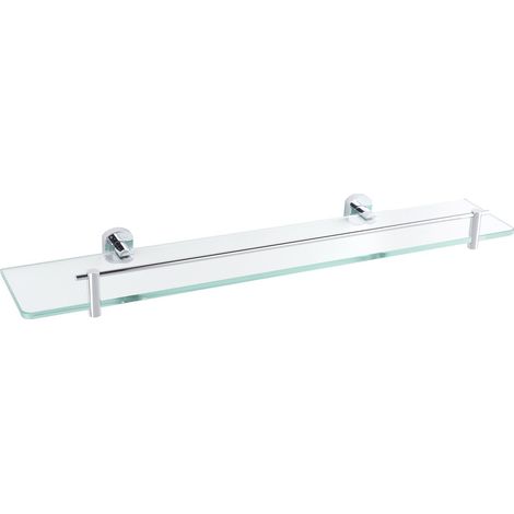Cube Way Étagère murale en verre et métal, Chrome (SPI24) (1/5)
