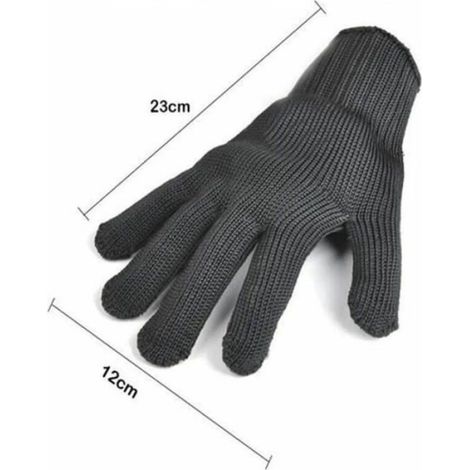 1paire Gants de travail en fibres d'acier inoxydable Gants résistant à la coupure, Gants de protection anti-coupure anti-statique,M (1/4)